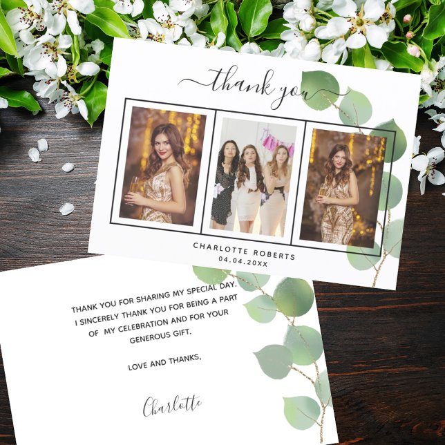 Carte de remerciements photo de l'eucalyptus (Créateur téléchargé)