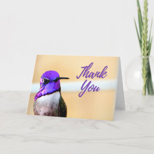 Carte de remerciements photo de l'oiseau-colibri d