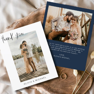 Carte de remerciements photo de Mariage bleu Budge