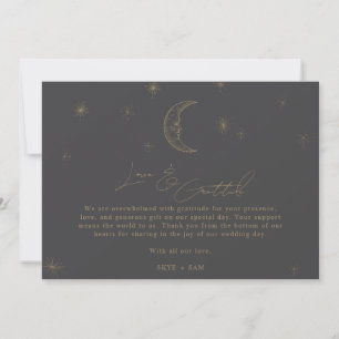 Carte De Remerciements Photo de mariage céleste d'étoile et de lune avec