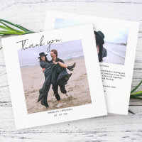 Carte de remerciements photo de Mariage de script 