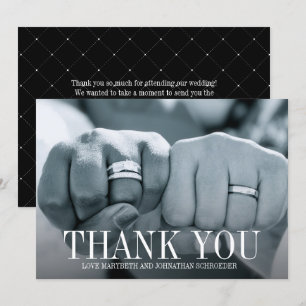 Carte de remerciements photo de mariage simple et