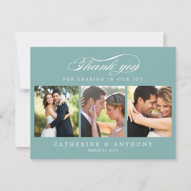 Carte de remerciements photo de mariage tout simpl (Devant)