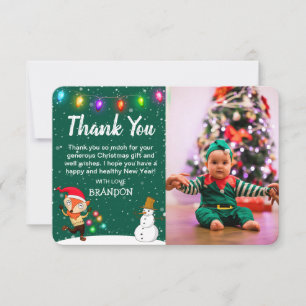 Carte De Remerciements Photo de Noël des petits enfants