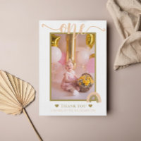 Photo de premier anniversaire Boho Rainbow rose or