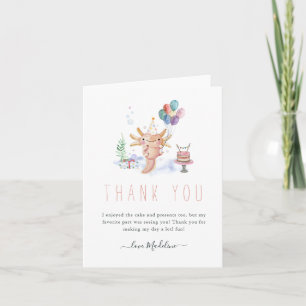 Carte De Remerciements Photo de remerciement aquarelle d'Axolotl mignon
