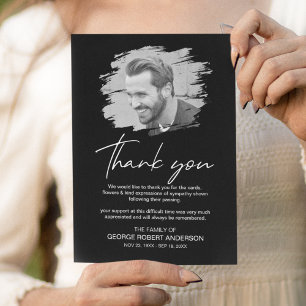 Carte De Remerciements Photo de remerciement de funérailles à effet griff