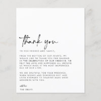 CARTE DE REMERCIEMENTS photo du Mariage BUDGET