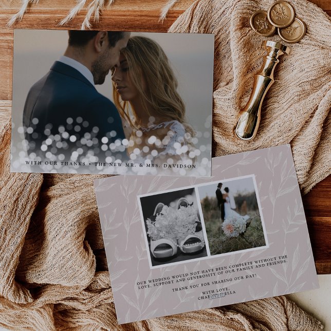 Carte de remerciements photo du Mariage de Bokeh F (Créateur téléchargé)