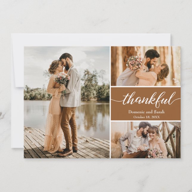 carte de remerciements photo du Mariage de la Terr (Devant)
