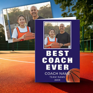 Carte De Remerciements Photo du meilleur entraîneur de basket-ball de tou