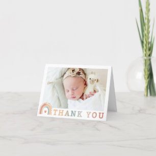 Carte de remerciements photo Earthy Boho Rainbow