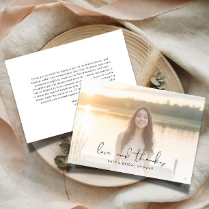 Carte De Remerciements Photo élégant de remerciement pour une baby shower