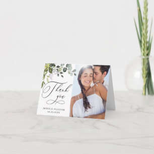 Carte De Remerciements PHOTO Elegant Eucalyptus Mariage de verdure