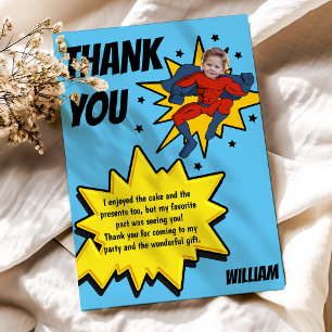 Carte De Remerciements Photo Enfants Superhero