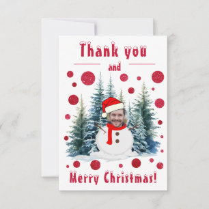 Carte De Remerciements Photo Face Funny Joyeux Noël et