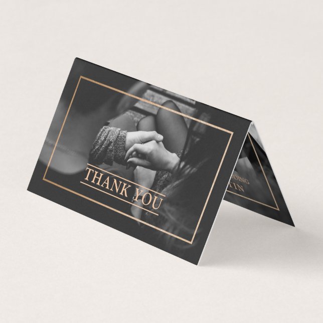 Carte de remerciements photo Gold Foil (Devant)