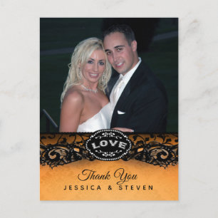 Carte de remerciements photo Halloween Elegant Lac