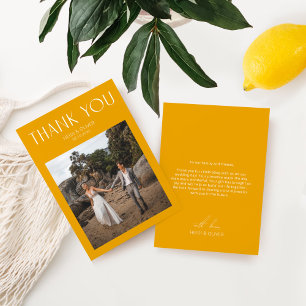 Carte de remerciements photo Jaune moderne