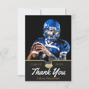 Carte De Remerciements Photo Joueur de football félicitations diplômé