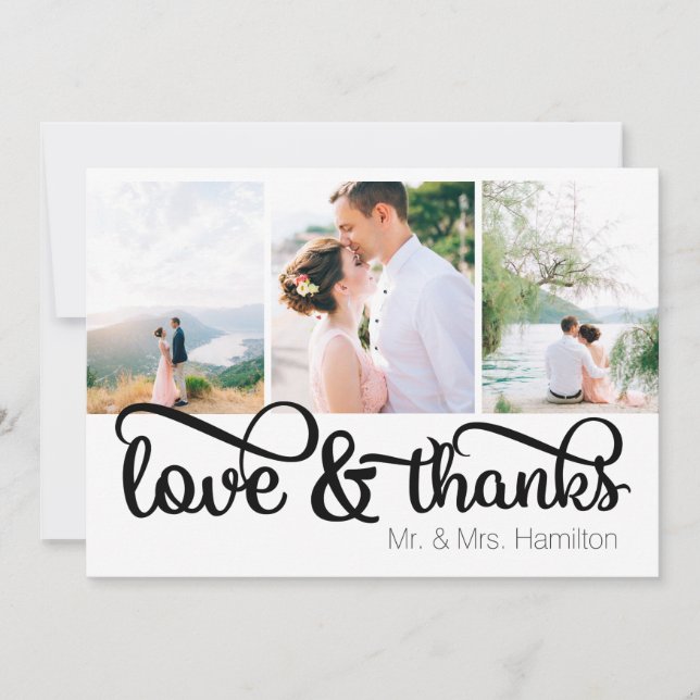 Carte de remerciements photo Love & Thanks (Devant)