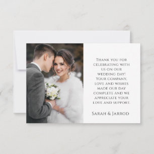 Carte de remerciements photo mariage