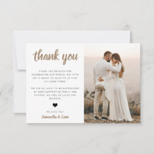Carte de remerciements photo mariage