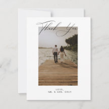 Carte de remerciements photo mariage