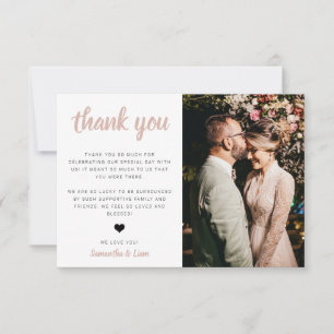 Carte de remerciements photo mariage