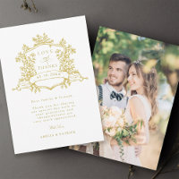 Photo Mariage classique Floral Crest Gold