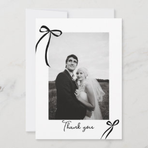 Carte de remerciements photo Mariage de Bow modern