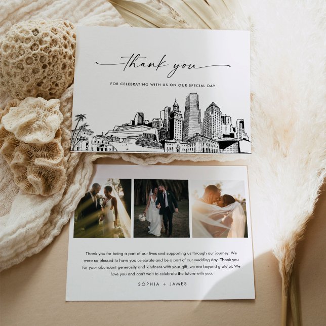 Carte de remerciements photo Mariage de Miami Skyl (Créateur téléchargé)