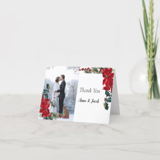 Carte de remerciements photo Mariage de Noël