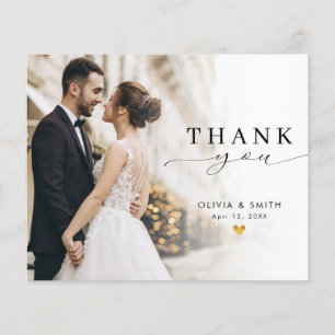 Carte de remerciements photo Mariage de script élé