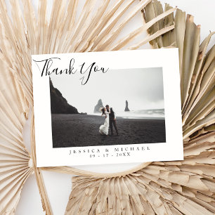 Carte de remerciements photo Mariage de script élé