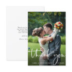 Carte de remerciements photo Mariage de script let