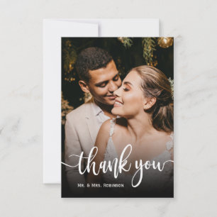 Carte De Remerciements Photo Mariage de script manuscrit moderne