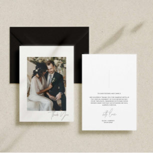 Carte de remerciements photo Mariage de script mod