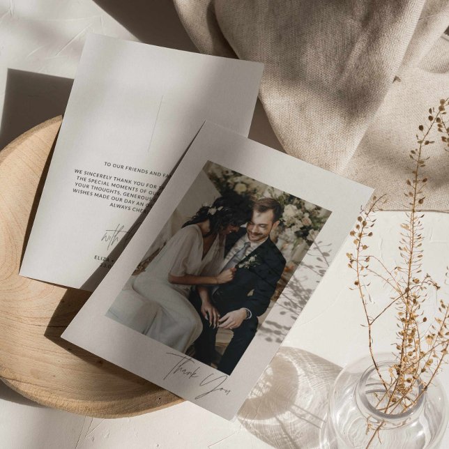 Carte de remerciements photo Mariage de script mod (Créateur téléchargé)