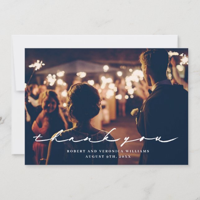 Carte De Remerciements Photo Mariage du désert Terrazzo (Devant)