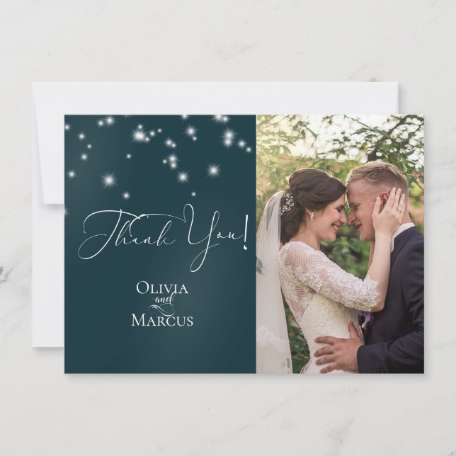 Carte De Remerciements Photo mariage | Elegant Beach Driftwood Arbor (Devant)