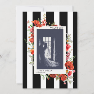 Carte de remerciements photo Mariage fleur sauvage