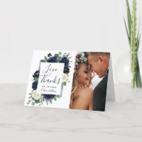 Photo Mariage floral élégant bleu marine et argent