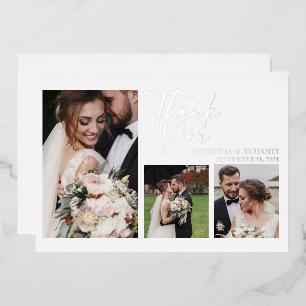 Carte de remerciements photo Mariage manuscrit