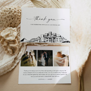 Carte de remerciements photo Mariage Memphis Skyli