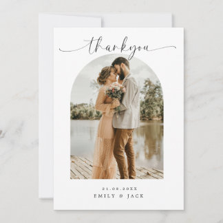 Carte de remerciements photo Mariage minimaliste B