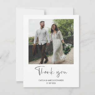 Carte de remerciements photo Mariage minimaliste s