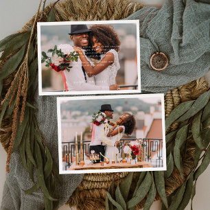 Carte de remerciements photo Mariage minime à l'hu
