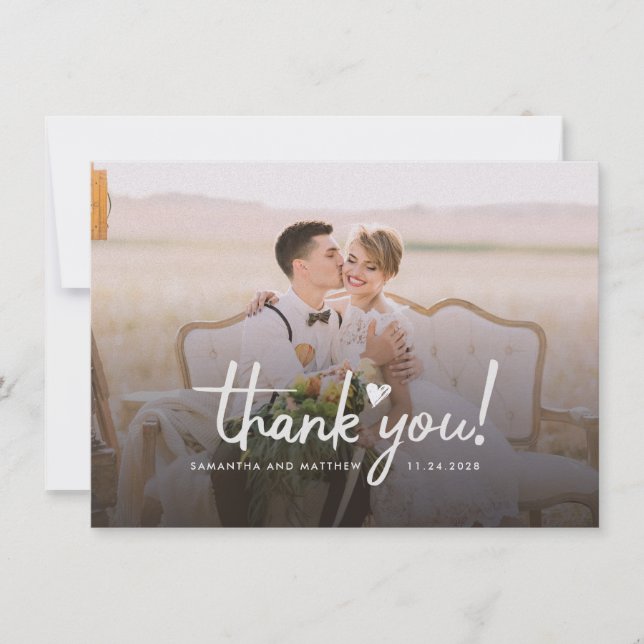 Carte de remerciements photo Mariage moderne (Devant)