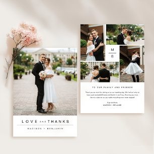 Carte de remerciements photo Mariage moderne